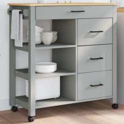 vidaXL Carrito de cocina MONZA madera maciza de pino 84x40x90 cm