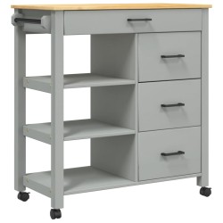 vidaXL Carrito de cocina MONZA madera maciza de pino 84x40x90 cm