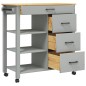 vidaXL Carrito de cocina MONZA madera maciza de pino 84x40x90 cm