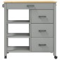 vidaXL Carrito de cocina MONZA madera maciza de pino 84x40x90 cm