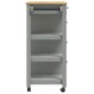 vidaXL Carrito de cocina MONZA madera maciza de pino 84x40x90 cm