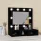vidaXL Mueble con espejo y LED negro 60x31,5x62 cm