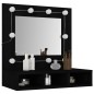 vidaXL Mueble con espejo y LED negro 60x31,5x62 cm