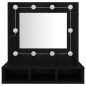 vidaXL Mueble con espejo y LED negro 60x31,5x62 cm