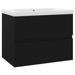vidaXL Mueble con lavabo madera de ingeniería negro