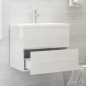 vidaXL Mueble con lavabo madera de ingeniería blanco brillo vidaXL Mueble con lavabo madera de ingeniería blanco brillo