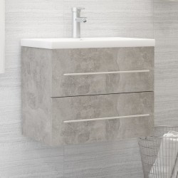 vidaXL Mueble con lavabo madera de ingeniería gris hormigón