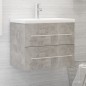 vidaXL Mueble con lavabo madera de ingeniería gris hormigón vidaXL Mueble con lavabo madera de ingeniería gris hormigón