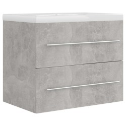 vidaXL Mueble con lavabo madera de ingeniería gris hormigón