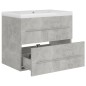 vidaXL Mueble con lavabo madera de ingeniería gris hormigón vidaXL Mueble con lavabo madera de ingeniería gris hormigón