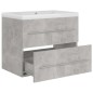 vidaXL Mueble con lavabo madera de ingeniería gris hormigón vidaXL Mueble con lavabo madera de ingeniería gris hormigón