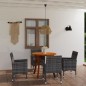 vidaXL Juego de comedor para jardín de 5 piezas gris