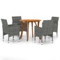 vidaXL Juego de comedor para jardín de 5 piezas gris