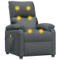 vidaXL Sillón de masaje de tela gris oscuro