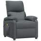 vidaXL Sillón de masaje de tela gris oscuro
