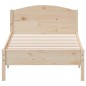 vidaXL Estructura de cama con cabecero madera maciza pino 90x190 cm vidaXL Estructura de cama con cabecero madera maciza pino 90x190 cm
