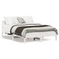 vidaXL Estructura de cama con cabecero madera pino blanco 140x190 cm vidaXL Estructura de cama con cabecero madera pino blanco 140x190 cm