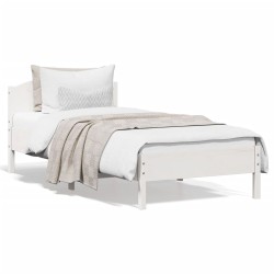 vidaXL Estructura de cama con cabecero madera de pino blanco 100x200cm