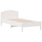 vidaXL Estructura de cama con cabecero madera de pino blanco 100x200cm vidaXL Estructura de cama con cabecero madera de pino blanco 100x200cm