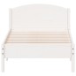 vidaXL Estructura de cama con cabecero madera de pino blanco 100x200cm vidaXL Estructura de cama con cabecero madera de pino blanco 100x200cm