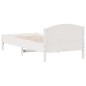 vidaXL Estructura de cama con cabecero madera de pino blanco 100x200cm vidaXL Estructura de cama con cabecero madera de pino blanco 100x200cm