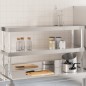 vidaXL Estante sobre mesa de trabajo 2 pisos acero inox 110x30x65 cm vidaXL Estante sobre mesa de trabajo 2 pisos acero inox 110x30x65 cm