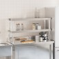 vidaXL Estante sobre mesa de trabajo 2 pisos acero inox 110x30x65 cm vidaXL Estante sobre mesa de trabajo 2 pisos acero inox 110x30x65 cm