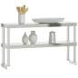 vidaXL Estante sobre mesa de trabajo 2 pisos acero inox 110x30x65 cm vidaXL Estante sobre mesa de trabajo 2 pisos acero inox 110x30x65 cm