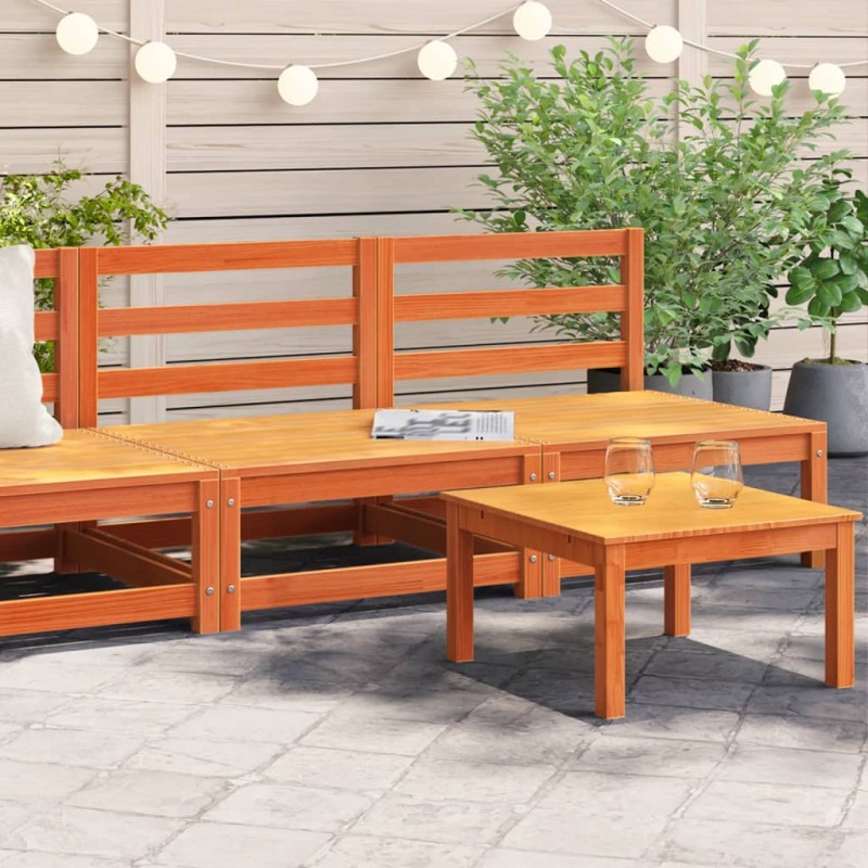 vidaXL Sofás jardín sin reposabrazos 2 uds madera marrón 70x70x67 cm vidaXL Sofás jardín sin reposabrazos 2 uds madera marrón 70x70x67 cm
