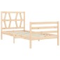 vidaXL Estructura de cama con cabecero madera maciza 100x200 cm