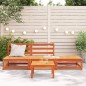 vidaXL Sofá jardín sin reposabrazos con reposapiés madera pino marrón vidaXL Sofá jardín sin reposabrazos con reposapiés madera pino marrón