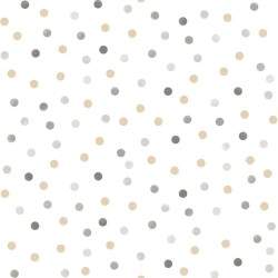 Noordwand Papel pintado Mondo baby Confetti Dots blanco, gris y beige