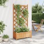vidaXL Jardinera con enrejado de madera maciza de abeto marrón vidaXL Jardinera con enrejado de madera maciza de abeto marrón