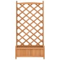 vidaXL Jardinera con enrejado de madera maciza de abeto marrón vidaXL Jardinera con enrejado de madera maciza de abeto marrón