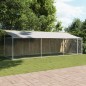 vidaXL Jaula de perros techo y puerta acero galvanizado gris 6x2x2 m