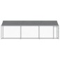 vidaXL Jaula de perros techo y puerta acero galvanizado gris 6x2x2 m