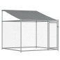 vidaXL Jaula de perros techo y puerta acero galvanizado gris 6x2x2 m