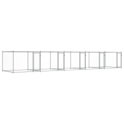 vidaXL Jaula de perros con puertas acero galvanizado gris 10x2x1,5 m