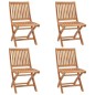 vidaXL Sillas de jardín plegables 4 uds madera maciza teca con cojines vidaXL Sillas de jardín plegables 4 uds madera maciza teca con cojines