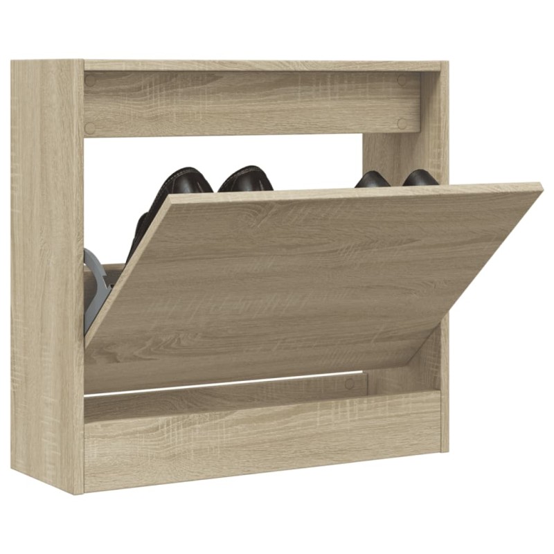 vidaXL Zapatero de madera de ingeniería roble Sonoma 60x21x57 cm