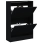 vidaXL Zapatero de madera de ingeniería negro 60x21x87,5 cm vidaXL Zapatero de madera de ingeniería negro 60x21x87,5 cm