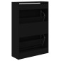 vidaXL Zapatero de madera de ingeniería negro 60x21x87,5 cm vidaXL Zapatero de madera de ingeniería negro 60x21x87,5 cm