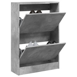 vidaXL Zapatero de madera de ingeniería gris hormigón 60x21x87,5 cm