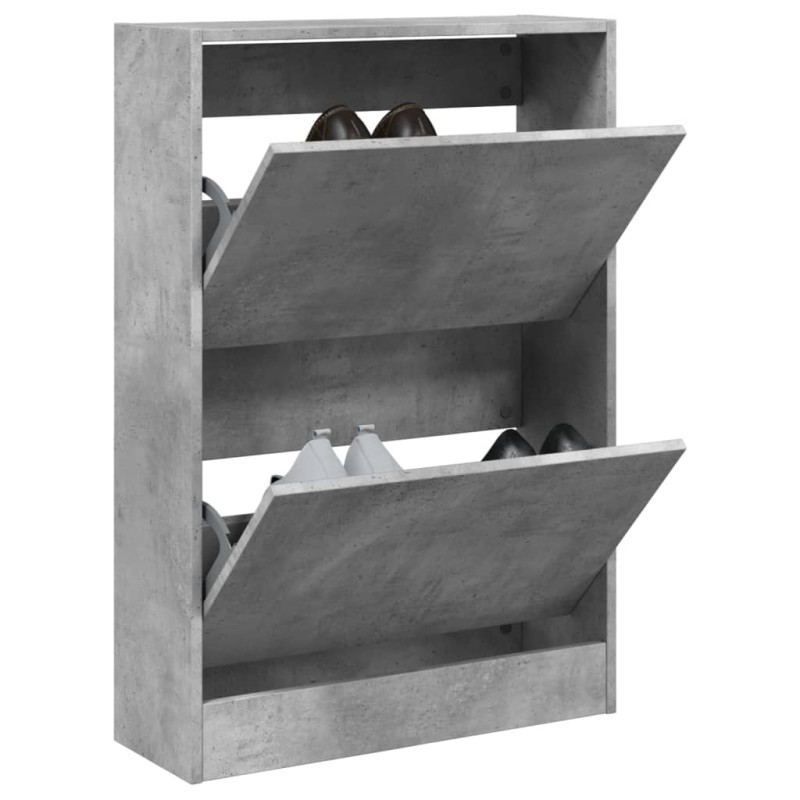 vidaXL Zapatero de madera de ingeniería gris hormigón 60x21x87,5 cm vidaXL Zapatero de madera de ingeniería gris hormigón 60x21x87,5 cm