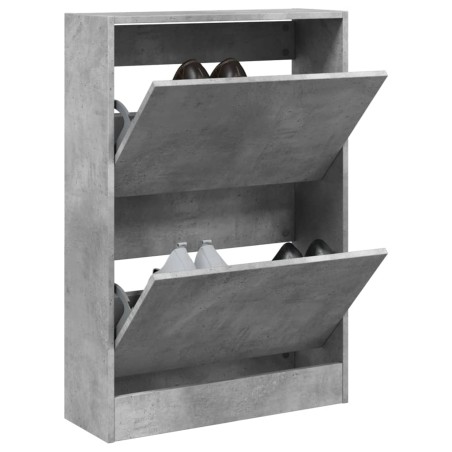 vidaXL Zapatero de madera de ingeniería gris hormigón 60x21x87,5 cm