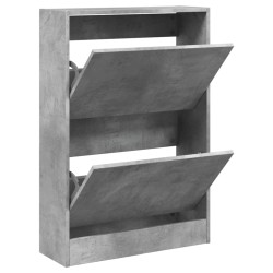 vidaXL Zapatero de madera de ingeniería gris hormigón 60x21x87,5 cm