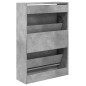 vidaXL Zapatero de madera de ingeniería gris hormigón 60x21x87,5 cm vidaXL Zapatero de madera de ingeniería gris hormigón 60x21x87,5 cm