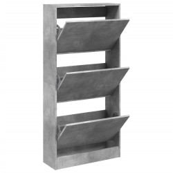 vidaXL Zapatero de madera de ingeniería gris hormigón 60x21x125,5 cm