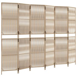 vidaXL Biombo de 6 paneles ratán sintético beige