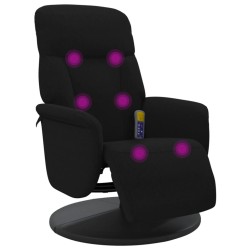 vidaXL Sillón reclinable de masaje con reposapiés terciopelo negro